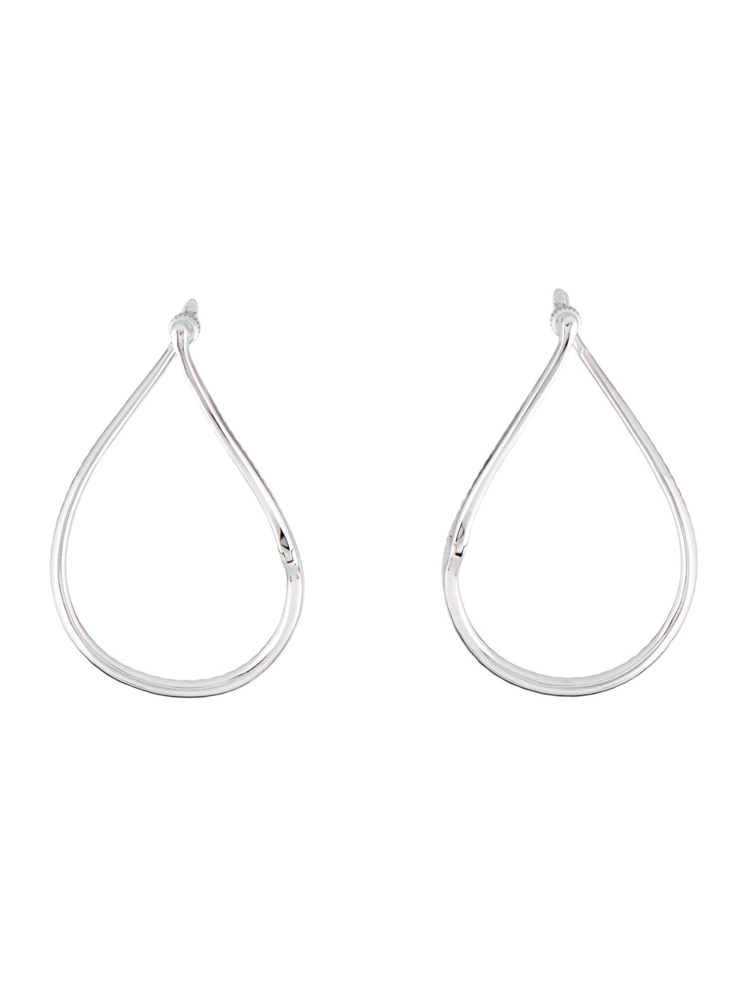 Gabriel & Co. 14K Diamond Intricate Pear Shaped Hoop Earrings